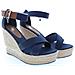Aylin Sandals Sandali Tessile Scarpe Donna Blu Eu 39, Aylin001 Blu - Foto miniatura 2