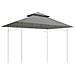 Copertura per Gazebo da Giardino per Barbecue 1.52x2.44 m a 2 Livelli in Poliestere Grigio Chiaro - Foto miniatura 1
