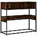 Tavolino Consolle Rovere Fumo 90x35x80 Cm In Legno Multistrato - Foto miniatura 2