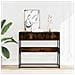 Tavolino Consolle Rovere Fumo 90x35x80 Cm In Legno Multistrato - Foto miniatura 3