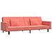 Lusso Casadino -  Divano Letto A 2 Posti Con 2 Cuscini Rosa In Velluto - Foto miniatura 1