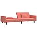 Lusso Casadino -  Divano Letto A 2 Posti Con 2 Cuscini Rosa In Velluto - Foto miniatura 4
