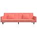 Lusso Casadino -  Divano Letto A 2 Posti Con 2 Cuscini Rosa In Velluto - Foto miniatura 5