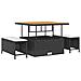 Set da Giardino  12 Pezzi con Cuscini Rattan PE Nero Acacia, Set da Pranzo da Giardino  3 Pezzi con Cuscini Rattan PE Nero Acacia - Foto miniatura 6