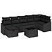 Set Divani Giardino 8 Pezzi Cuscini Nero Polyrattan - Foto miniatura 1