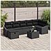 Set Divani Giardino 8 Pezzi Cuscini Nero Polyrattan - Foto miniatura 2