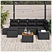 Set Divano Giardino da 7 Pezzi con Cuscini Nero Rattan Sintetico Acacia - Foto miniatura 3