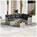 Set Divano da Giardino 8pz con Cuscini Grigio Chiaro Polyrattan - Foto miniatura 2
