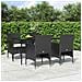 Set da Pranzo da Giardino 5 pz con Cuscini Nero - Foto miniatura 2