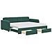 Divano Letto Estraibile Cassetti Verde Scuro 90x200cm Velluto - Foto miniatura 1