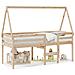 Letto a Soppalco con Tetto 75x190 cm in Legno Massello di Pino - Foto miniatura 1