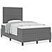 Letto con Box Spring e Materasso Grigio Chiaro 120x200 cm Tessuto in corduroy - Foto miniatura 4