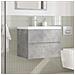 Set Mobili da Bagno 2 pz Grigio Cemento in Legno Multistrato - Foto miniatura 3