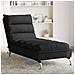 Chaise Longue Massaggi con Cuscini Nero in Tessuto - Foto miniatura 2