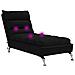 Chaise Longue Massaggi con Cuscini Nero in Tessuto - Foto miniatura 7