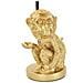 Lampada Da Tavolo Scimmia Seduta In Resina Dorata Con Paralume In Tessuto Nero - Foto miniatura 2