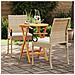 Sedie da giardino con cuscino 2 pcs Beige e Bianco Crema - Foto miniatura 3
