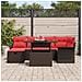 Set Divano da Giardino con cuscino 7 pcs Marrone Poly Rattan - Foto miniatura 3