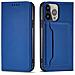 Custodia Magnetica Per Iphone 13 Pro, Portafoglio Con Supporto Per Schede, Blu. - Foto miniatura 1