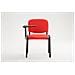 Sedia Conferenza Ken con Tavolino Richiudibile I Sedia Imbottita per Riunioni in Tessuto I Sedia Attesa Ufficio con Telaio in Metallo Rosso - Foto miniatura 2