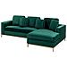 Divano Angolare In Velluto Verde Sinistro Oslo - Foto miniatura 6