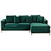 Divano Angolare In Velluto Verde Sinistro Oslo - Foto miniatura 1
