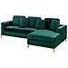Divano Angolare In Velluto Verde Sinistro Oslo - Foto miniatura 16