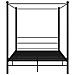 Letto A Baldacchino Nero In Metallo 160x200 Cm - Foto miniatura 5