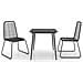 Set da Pranzo da Giardino 3 pz in Rattan PVC Nero - Foto miniatura 1