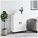 Credenza 69,5x34x90 Cm In Legno Multistrato Bianco Lucido - Foto miniatura 1