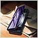 Custodia Clear View Per Samsung Z Fold5 Effetto Specchio Supporto Viola - Foto miniatura 3