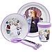 Disney Set Pappa 5 Pezzi Lilla E Bianco In Plastica Frozen Elsa Anna Olaf Piatti Bicchiere Posate - Foto miniatura 2