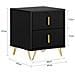 Comodino Letto Con 2 Cassetti Tavolino Da Salotto O Soggiorno Tavolino Telefono Nero 40x40x47cm, Fbt115-sch - Foto miniatura 2