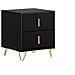 Comodino Letto Con 2 Cassetti Tavolino Da Salotto O Soggiorno Tavolino Telefono Nero 40x40x47cm, Fbt115-sch - Foto miniatura 1