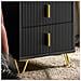 Comodino Letto Con 2 Cassetti Tavolino Da Salotto O Soggiorno Tavolino Telefono Nero 40x40x47cm, Fbt115-sch - Foto miniatura 3
