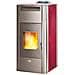 Termostufa A Pellet Con Struttura In Acciaio 21,96 Kw Riscaldamento Queen Idro 24 Bordeaux - Foto miniatura 1