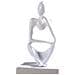 Statua Del Pensatore Astratto - Decorazione Per La Casa In Resina White - Foto miniatura 1