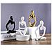 Statua Del Pensatore Astratto - Decorazione Per La Casa In Resina White - Foto miniatura 3