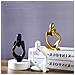 Statua Del Pensatore Astratto - Decorazione Per La Casa In Resina White - Foto miniatura 5