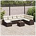 Set di Divano da Giardino 9 Pezzi con Cuscini Marrone Polyrattan - Foto miniatura 2