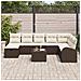 Set di Divano da Giardino 9 Pezzi con Cuscini Marrone Polyrattan - Foto miniatura 3