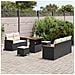 Set Divani Giardino 8 Pezzi Cuscini Nero Polyrattan Acacia, Set Pranzo Giardino 3 Pezzi Cuscini Nero Polyrattan Acacia - Foto miniatura 3