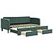 Divano Letto Estraibile Cassetti Verde Scuro 90x200cm Velluto - Foto miniatura 1