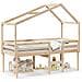 Letto a Soppalco con Tetto 75x190 cm in Legno Massello di Pino - Foto miniatura 1