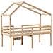 Letto a Soppalco con Tetto 75x190 cm in Legno Massello di Pino - Foto miniatura 8