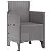 Sedia da Giardino 2 pcs Grigio chiaro 53 x 49 x 85 cm PP - Foto miniatura 4