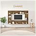 Mobile TV 4 pcs Marrone 37 x 37 x 142.5 cm Legno multistrato - Foto miniatura 2