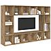 Mobile TV 4 pcs Marrone 37 x 37 x 142.5 cm Legno multistrato - Foto miniatura 3