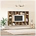 Mobile TV 4 pcs Marrone 37 x 37 x 142.5 cm Legno multistrato - Foto miniatura 4