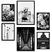 Set Di 6 Stampe Immagini Di Parigi, Stampe Artistiche Da Parete, Poster, Decorazioni, Design D'interni, Galleria D'arte A3 & A4 Cornice Nera - Foto miniatura 1